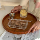Axyaa Nordic Wooden Serving Tray - Coffee Breakfast Decorative Organizer
