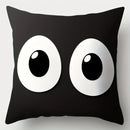 Axyaa Black Expression Pillowcase Set of 4, 17.7" - Home Sofa Decoration