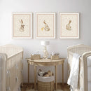 Axyaa Beige Bohemian Rabbit & Duck Wall Art Print Set - Forest Animal Room Decor