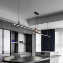Axyaa Modern Black LED Strip Chandelier for Office, Restaurant, and Bar Tables