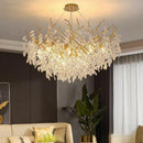 Modern Crystal Chandelier LED Pendant Lamp by Axyaa for Bedroom, Living Room & Dining Space
