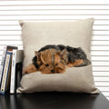 Axyaa Dog Pattern Cushion Cover for Family Sofa and Car Decoration