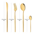 Axyaa Black Gold Cutlery Fork Set - 4Pcs Stainless Steel Dinnerware Teaspoon Utensils