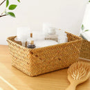 Axyaa Wicker Storage Basket Picnic Laundry Organizer Fruit Seaweed Box