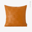 Axyaa Woven Leather Square Pillow Cover Trio for Stylish Living Room