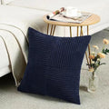 Axyaa Beige Corduroy Throw Pillow Covers 18x18 - Boho Home Decor for Sofa, Couch, Bed