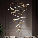 Axyaa Crystal Chandelier Stair Pendant Lamp Living Room Pendant Lights Modern Interior Lighting