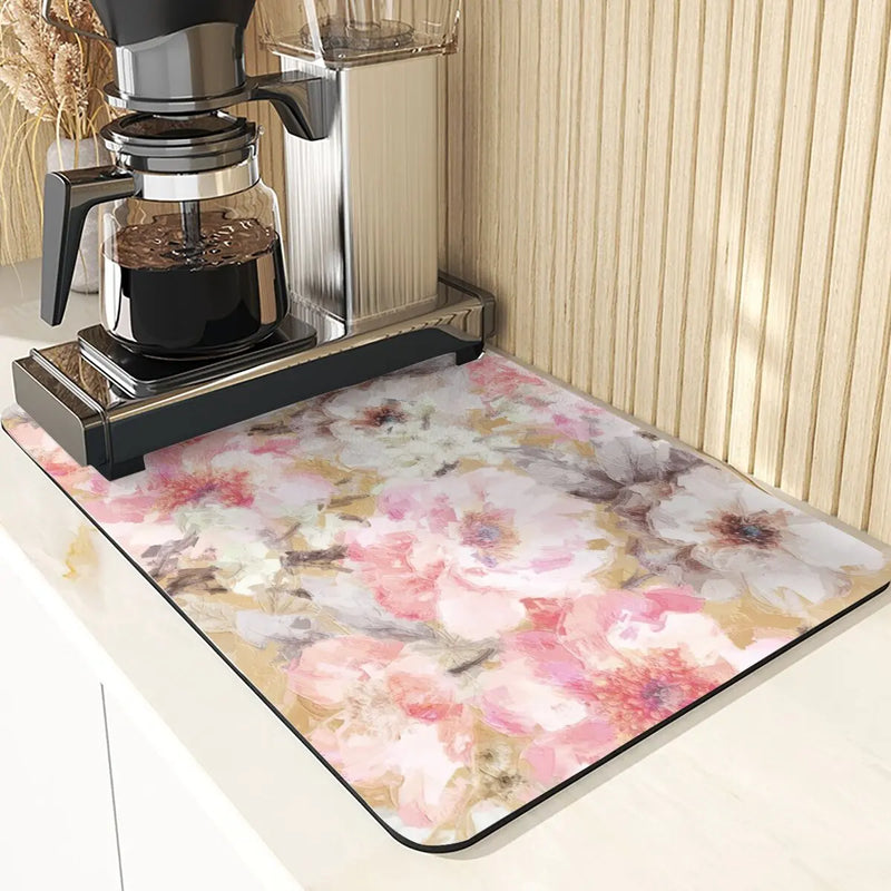 Floral Pattern Kitchen Coasters Set by Axyaa