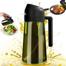 Axyaa Dark Green Glass Oil Sprayer 2-in-1 Olive Oil Dispenser Bottle