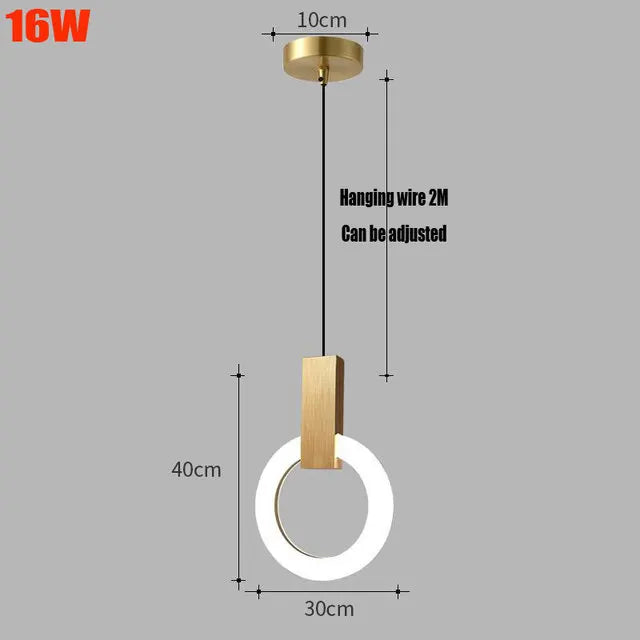Axyaa Nordic LED Pendant Light: Stylish Ring Chandelier for Living Room, Dining Room, Bedroom