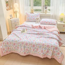 Axyaa Washed Cotton Printed Summer Quilt - Machine Washable Thin Quilt