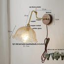 Axyaa Amber Glass LED Wall Lights Pull Chain Switch - Modern Nordic Design
