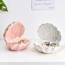 Axyaa Pink Shell Ceramic Tray - Home Decor & Jewelry Organizer