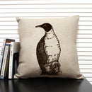 Animal Penguin Cushion Cover 45x45, Axyaa Brand - Cute & Funny Decorative Pillowcase