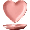 Axyaa Ceramic Love Plate Set - Snack, Jewelry, Cake, Fruit, Peach Heart