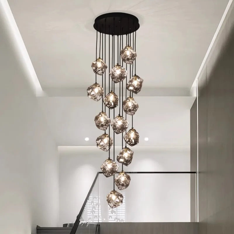 Axyaa Staircase Chandeliers LED Pendant Lamps Modern Home Indoor Lighting