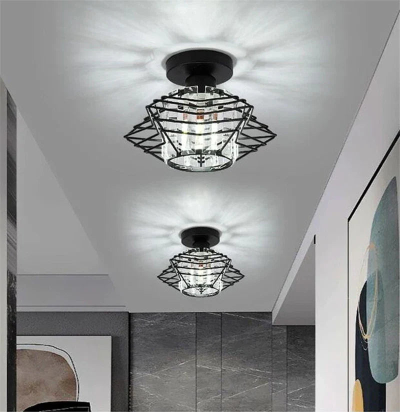 Axyaa Crystal Pentastar Chandelier for Bedroom Porch Corridor Balcony Aisle Cloakroom