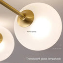 Axyaa Nordic Copper Glass Ball Chandelier for Modern Luxury Living Room
