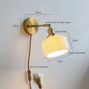 Axyaa Nordic LED Ceramic Wall Sconce Light for Bedroom Living Room Fixtures