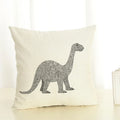 Axyaa Dinosaur Print Cotton Linen Pillowcase for Home Decor