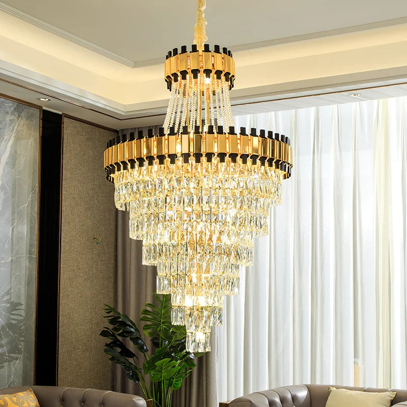 Axyaa Crystal Chandelier: Modern Light Luxury for Villas, Hotels, and Banquet Halls