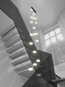 Axyaa Oval Ball Chandelier: Nordic Minimalist High-rise Staircase Lighting