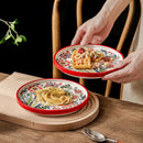 Axyaa Ceramic Vegetable Plate - Butterfly Love Flower Ins Style Anti-Scalding Dish