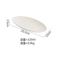 Axyaa Matte Striped Oval Ceramic Fish Plate for Molecular Cuisine Tableware