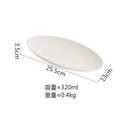Axyaa Matte Striped Oval Ceramic Fish Plate for Molecular Cuisine Tableware