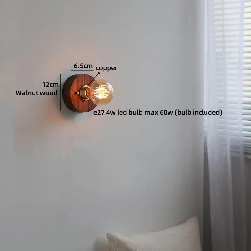 Axyaa Ceramic LED Wall Light Mirror Japan Style Bedside Lamp