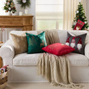 Christmas Embroidered Pillowcase Cojines with Tree Elk Design by Axyaa