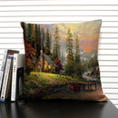 Axyaa Fairy Tale World Oil Painting Cushion Cover for Living Room Sofa