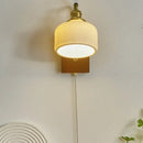Axyaa French Vintage Wood Wall Lamps Nordic Ceramic LED Lighting