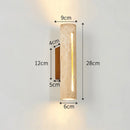 Axyaa Yellow Travertine Wood Wall Sconce for Home Decor