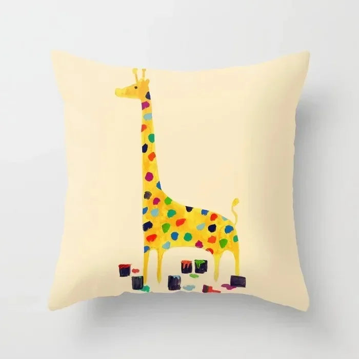 Axyaa Cartoon Animal Pillowcase: Office Car Seat Decor, Sofa Bedroom Cute Pillowcase