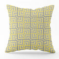 Axyaa Geometric Gray Yellow Pattern Cushion Cover for Living Room Sofa