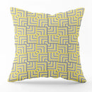 Axyaa Geometric Gray Yellow Pattern Cushion Cover for Living Room Sofa