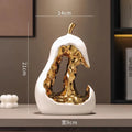 Axyaa Goldene Birne Keramik Skulptur Obst Deko Hohle Abstrakte Figur