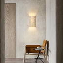 Axyaa Striped Stone LED Wall Lights Yellow Travertine Vintage Bedside Lamp