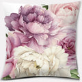 Pink Flower Pattern Cushion Cover by Axyaa - 45x45cm Decorative Pillowcase