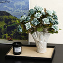 Axyaa Ceramic Floral Texture Vase for Aesthetic Room Decor