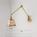 Axyaa Ceramic Copper LED Wall Lamp with Adjustable Long Arm Swivel Lighting