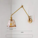 Axyaa Ceramic Copper LED Wall Lamp with Adjustable Long Arm Swing