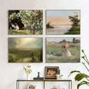 French Country Landscape Vintage Oil Painting Wall Art Poster by Axyaa