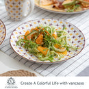 Axyaa Tulip Porcelain Dinnerware Set - 4 Colors, 4 Designs, 16/32/48 Pieces