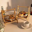 Axyaa Bamboo Folding Basket: Kitchen Storage Tray for Food, Fruit, Sushi.