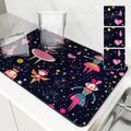 Axyaa Christmas Cartoon Coffee Mat: Absorbent & Draining for Tableware, Bathroom, & Kitchen