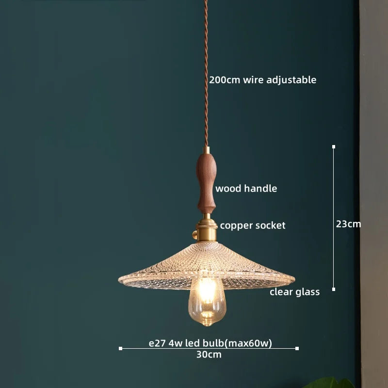 Axyaa Copper Glass LED Pendant Light - Nordic Style for Bedroom, Kitchen, Bar, Stairway