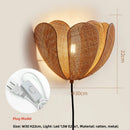 Axyaa Modern Rattan Wabi Sabi Wall Scones: Nordic Minimalist Bedside Lamp