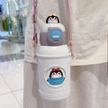Axyaa Kids Stainless Steel Straw Water Cup - Cute Animal Doll Design